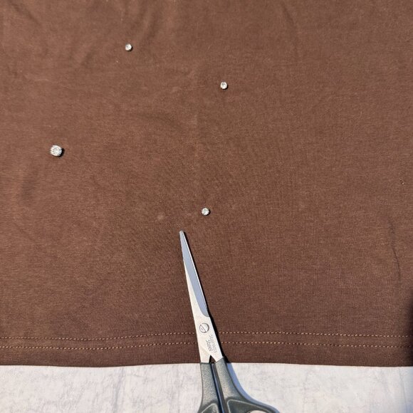 Gilded Intent Brown Rhinestone Bling Short Sleeve Tshirt - One Size Y2K - Picture 10 of 10